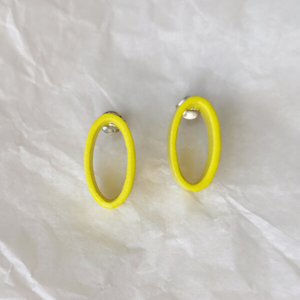 Oval earrings in bright yellow